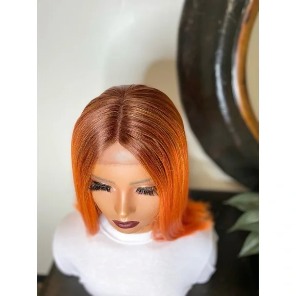 Orange Ombre Hair Wig - Picture 2 of 6